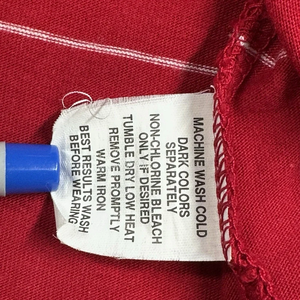 Vintage Chaps Ralph Lauren Red Striped Polo Shirt Mens Small Cotton Y2K‎